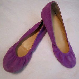 J.Crew Anya Violet Suede Flats 9M EUC